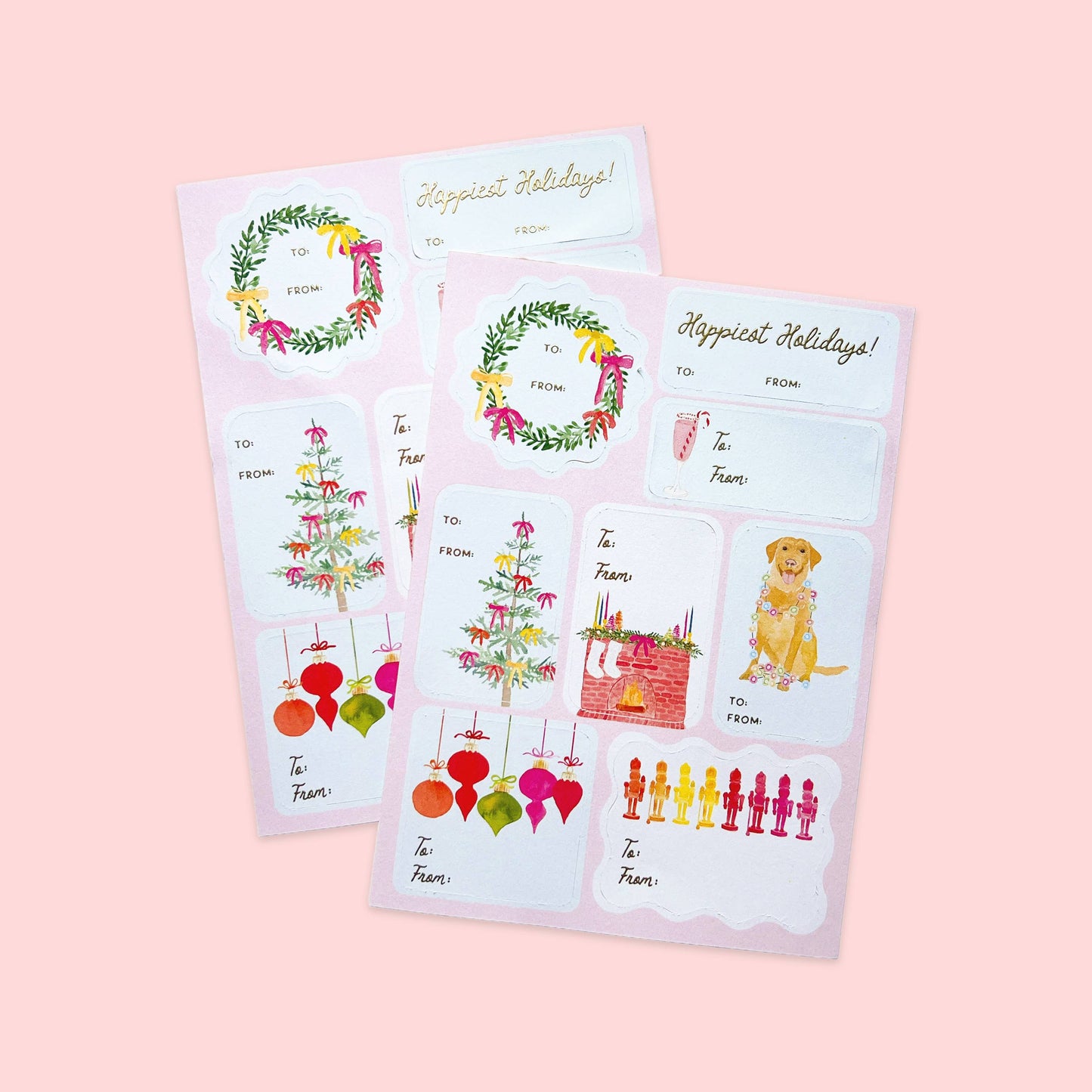 Gold Foil Holiday Gift Tag Sticker Sheet | Gift Tag Labels