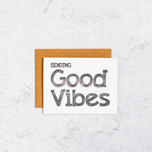 Sending Good Vibes Letterpress Card Box Set of 10