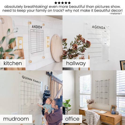 Weekly Acrylic Calendar + 2 Sections | Vertical Madi