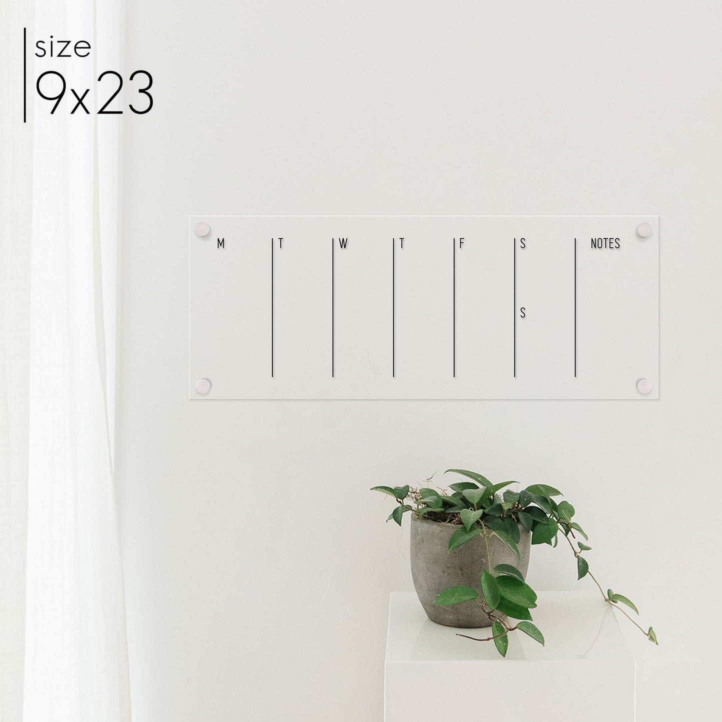 Slim Weekly Acrylic Calendar + 1 Section | Horizontal Multi-style