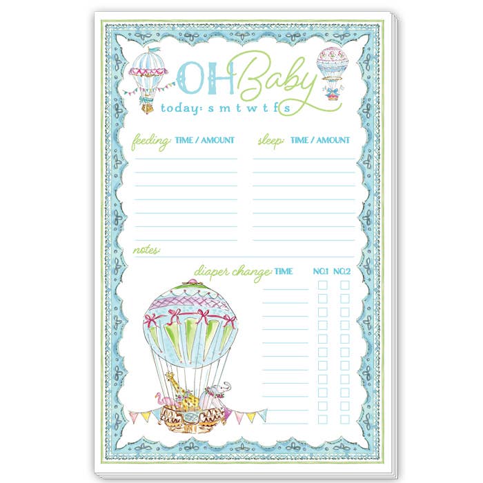 Blue Oh, Baby Large Notepad