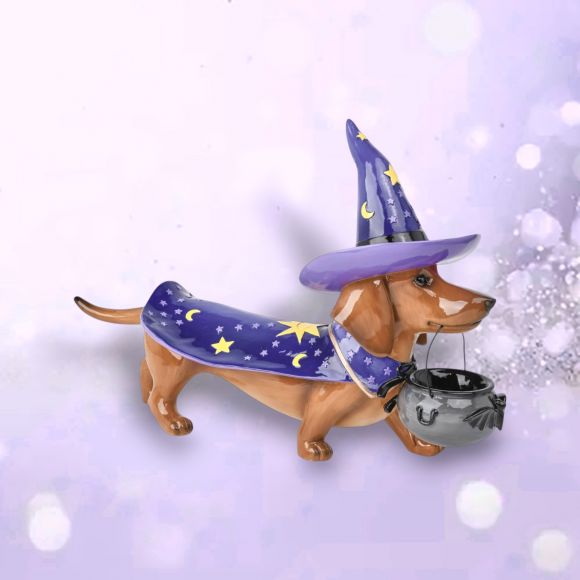 22" Resin Halloween Costume Wizard Dachshund Dog
