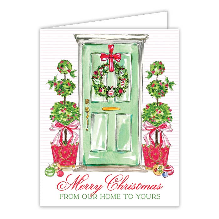 Merry Christmas From Our Home To Yours Door Greeting Card