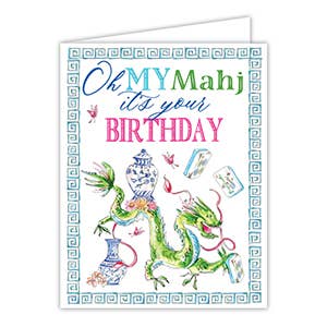 Oh My Mahj It's your Birthday Dragon Greeting Card