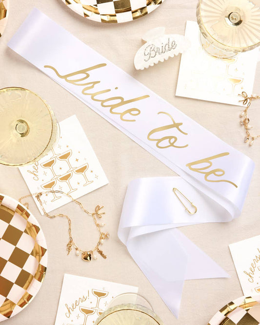 Bride To Be Satin Sash - Gold