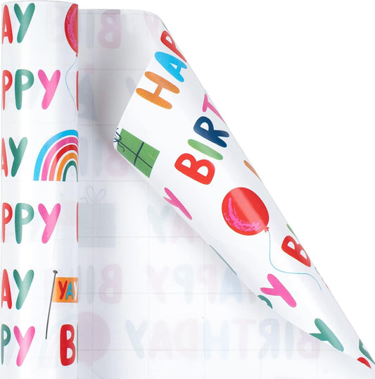Colorful Birthday Wrapping Paper Roll
