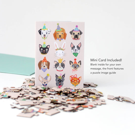 Puzzle Greeting Card - Party Animals