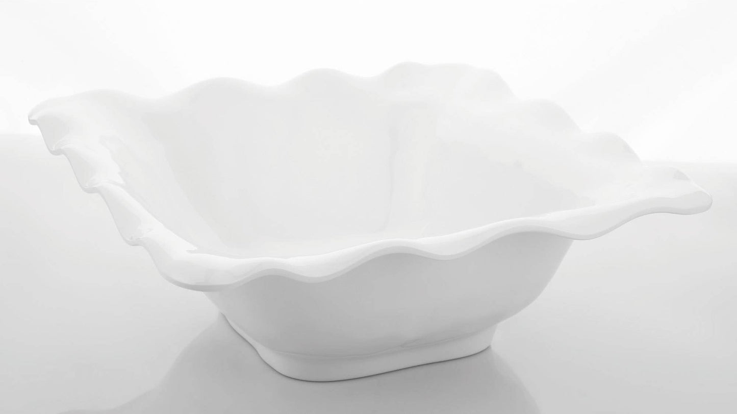 White 12 1/2" Melamine Serving Bowl