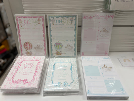 Handpainted Baby Toille Pattern Pink Milestone Cards