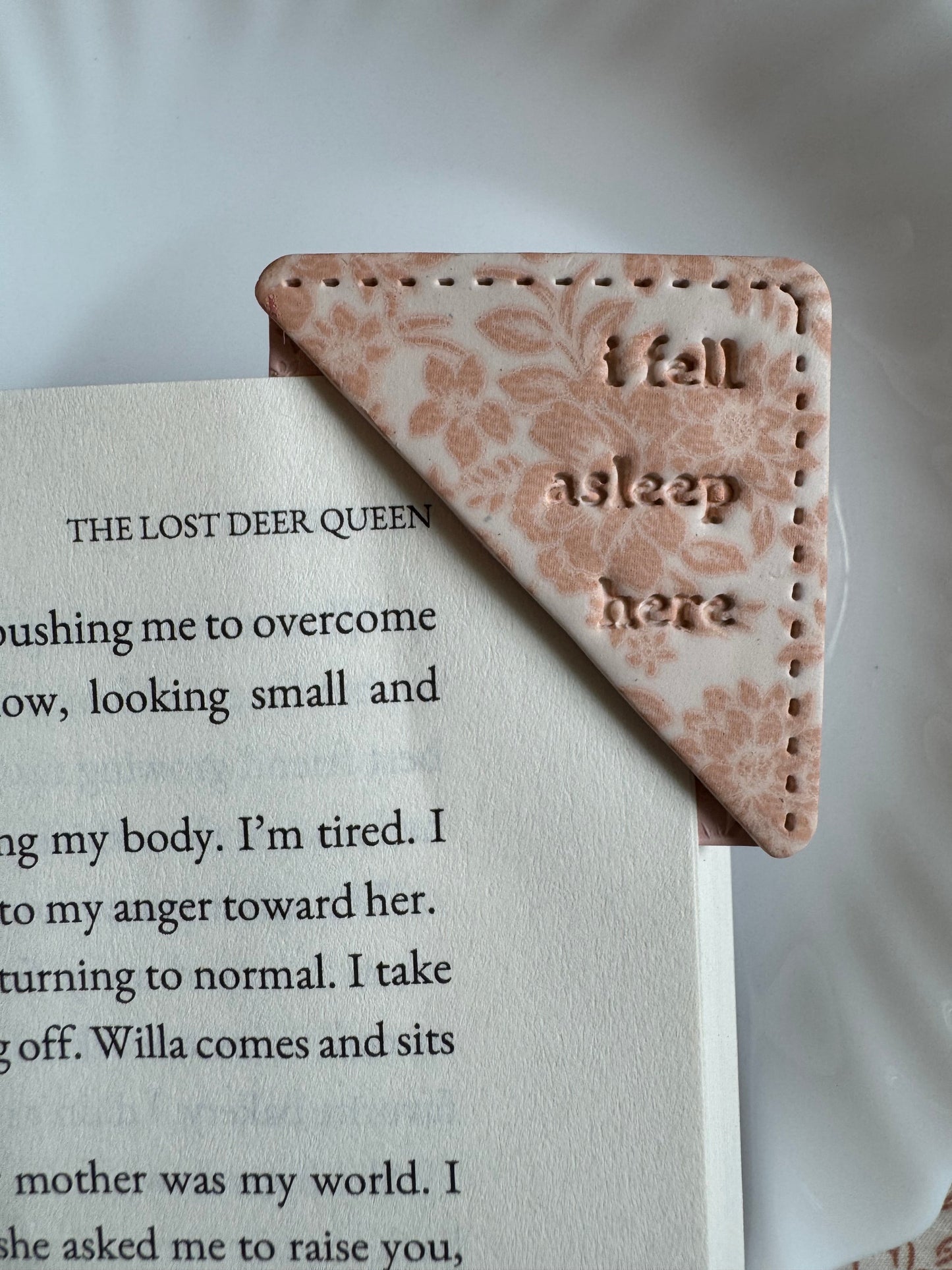 I Fell Asleep Here Bookmark, Pink