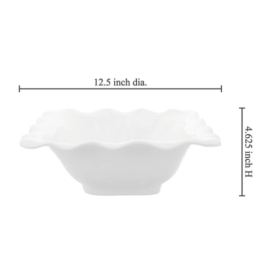 White 12 1/2" Melamine Serving Bowl