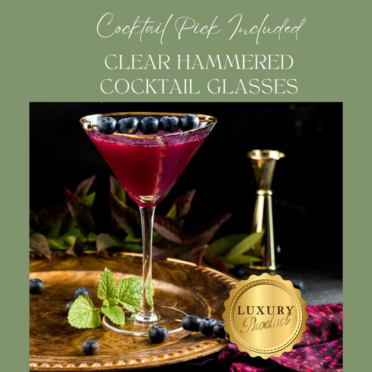 Clear Hammered Martini & Cocktail Glasses