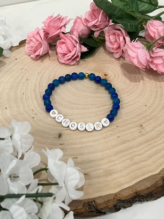 Blue Chosen Bead Bracelet – Elegant Stone Jewelry with Meaning
