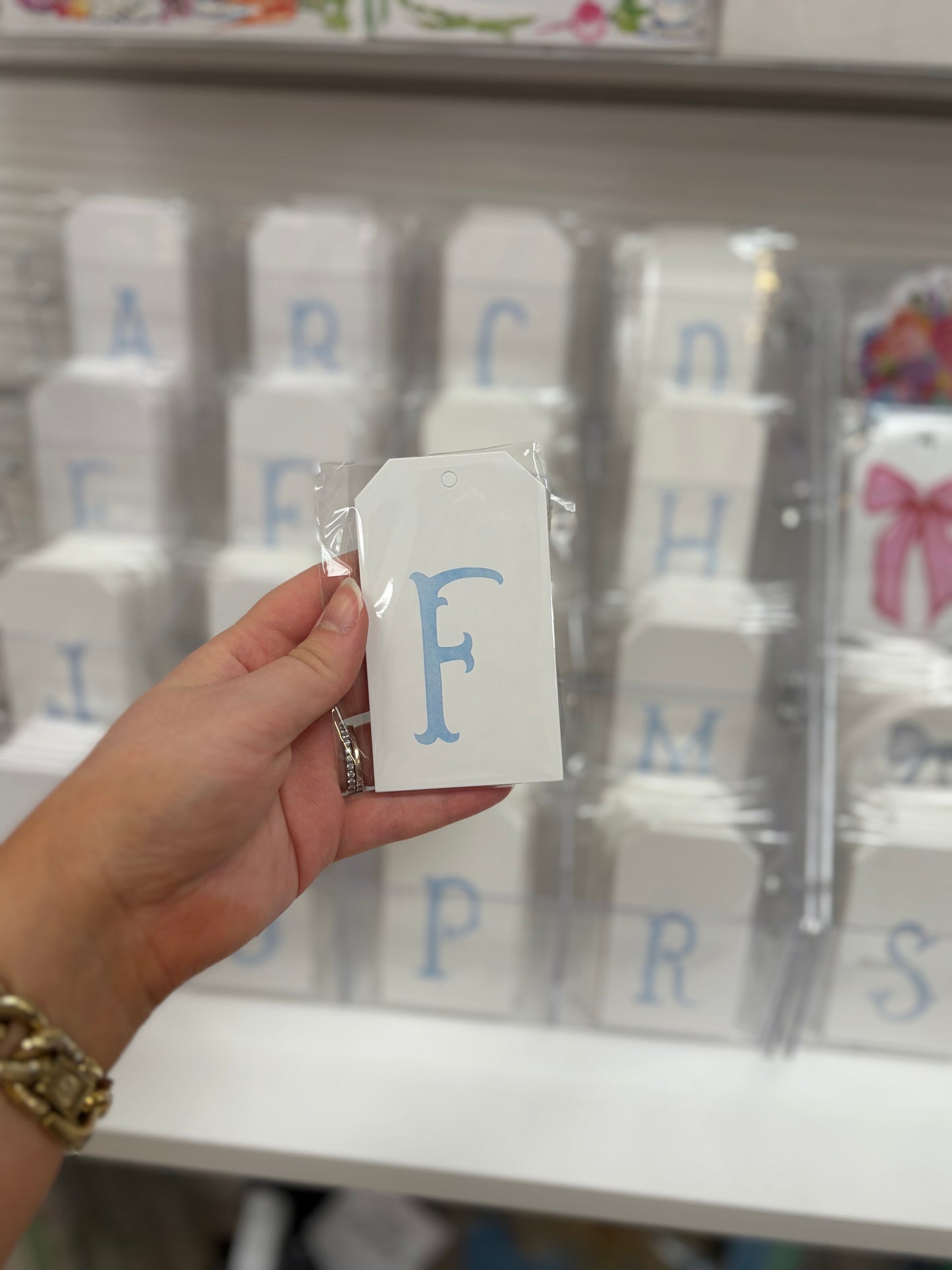 “F” Initial Hang Tags