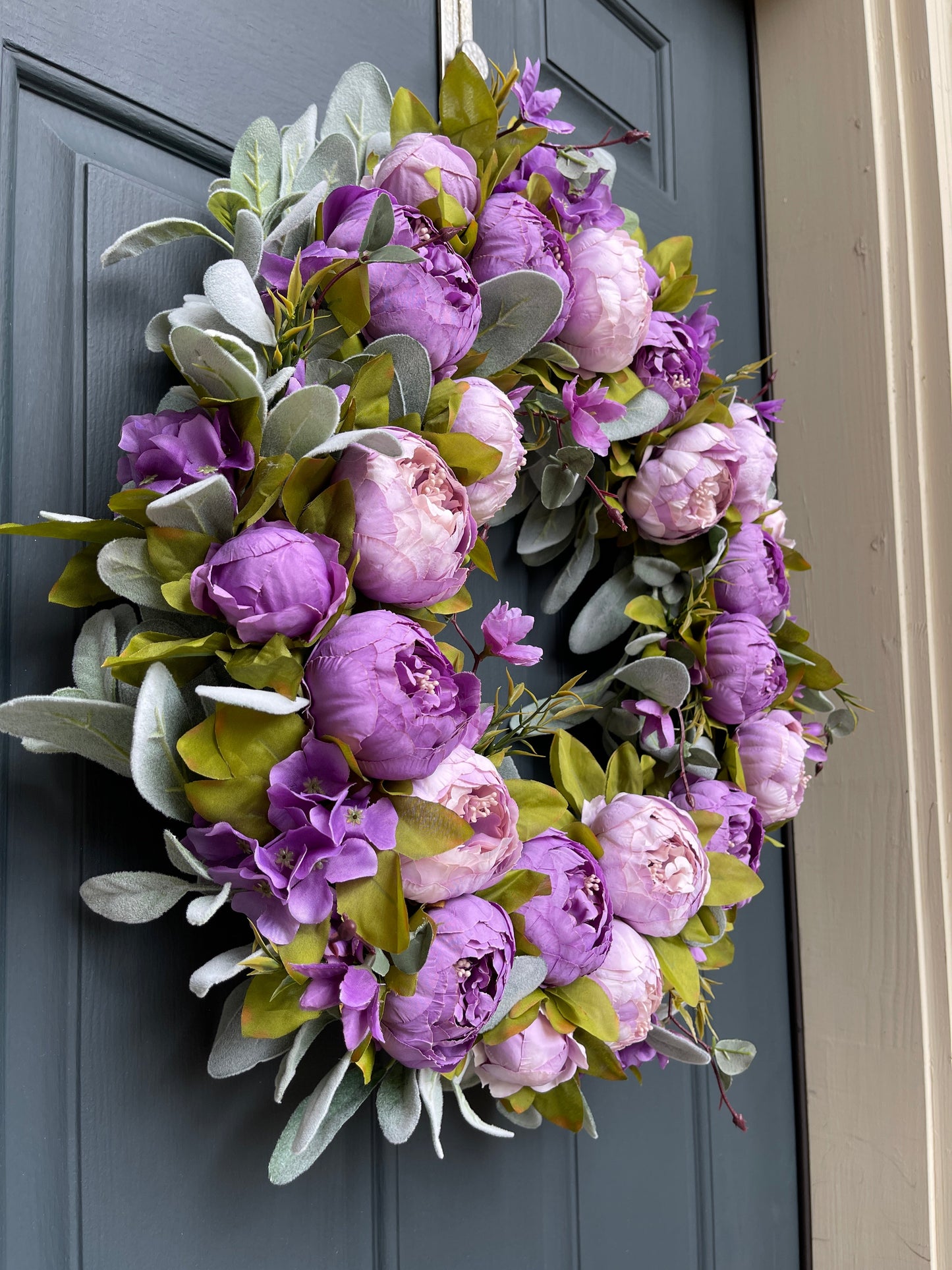 Bright Pink Peony Spring Wreath