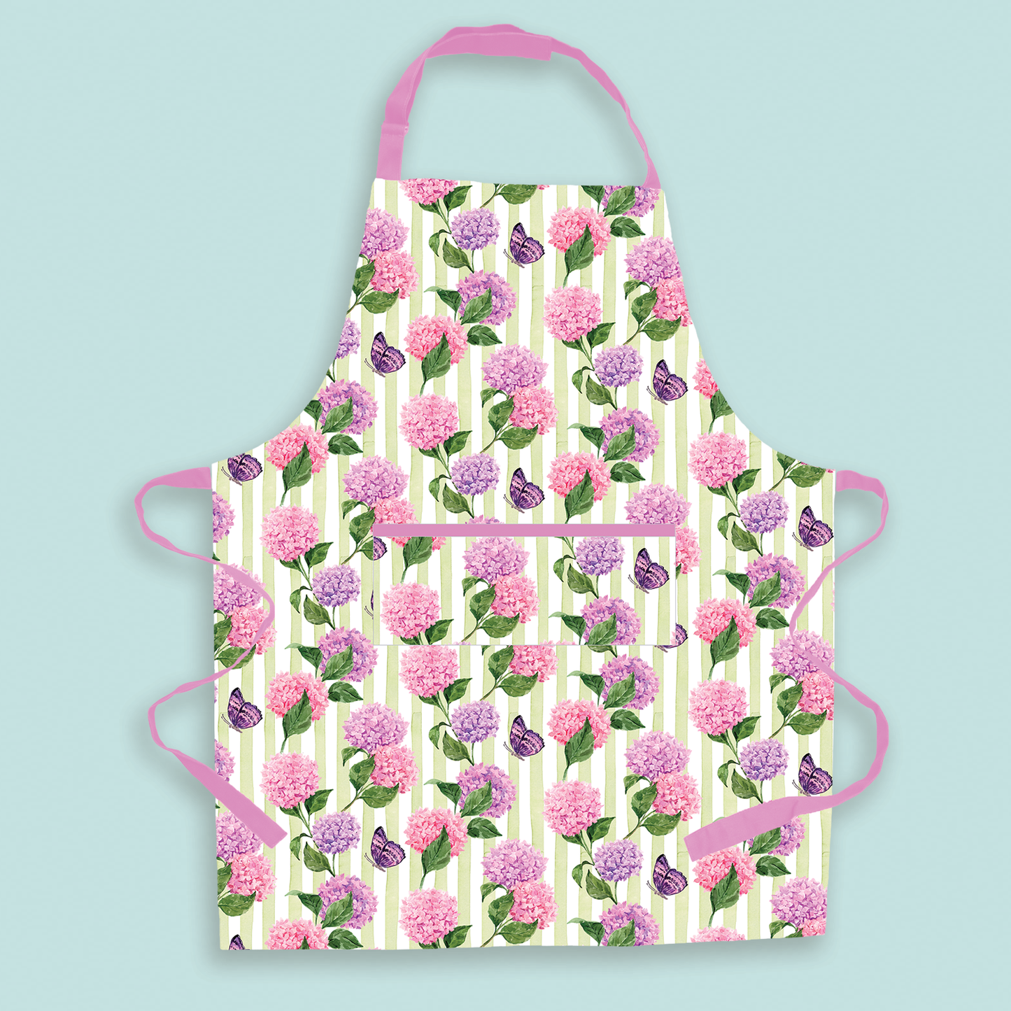 Pink and Purple Hydrangea Apron