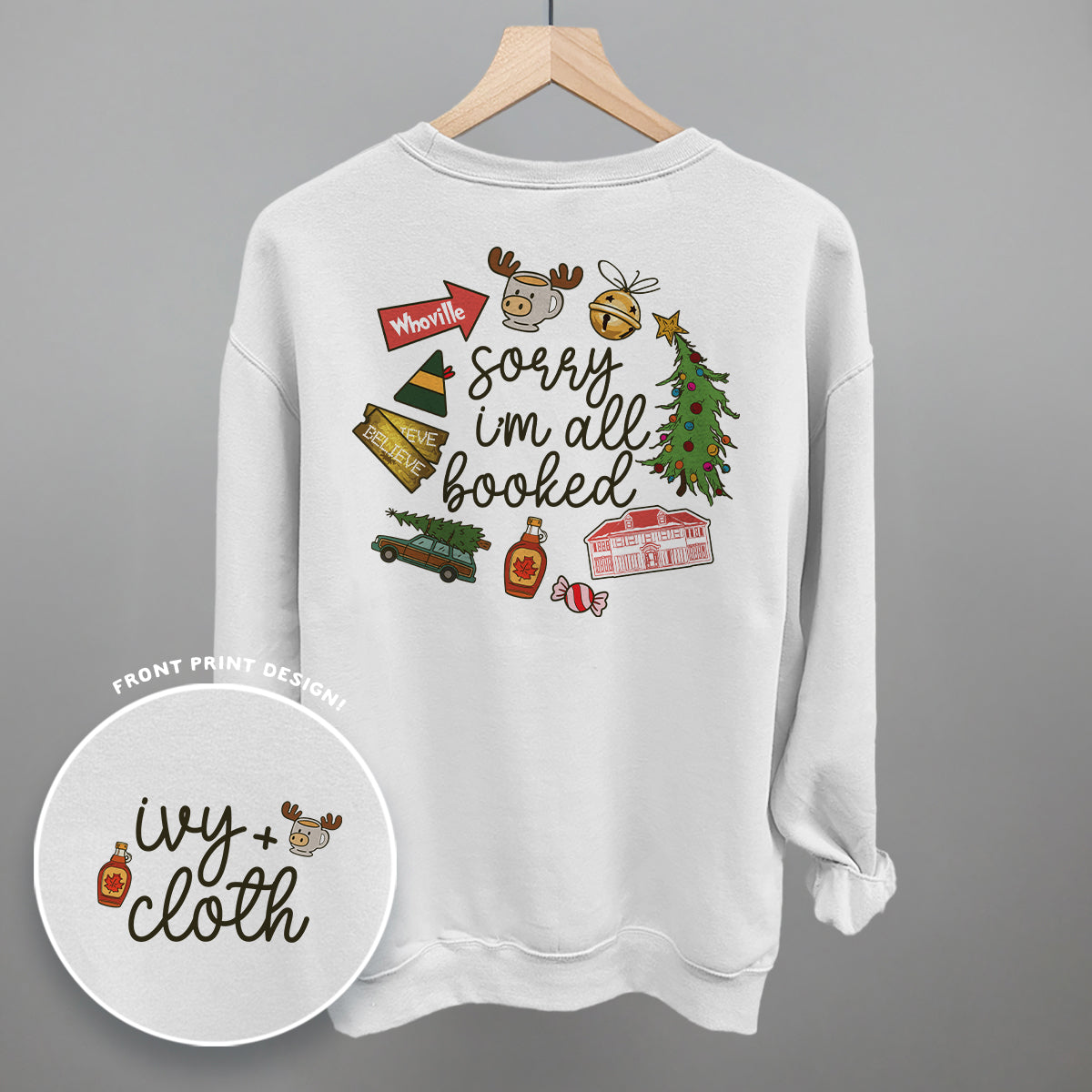 Sorry I'm All Booked Christmas Movies (Back Print)