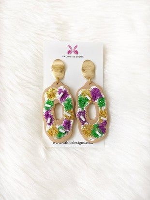 King Cake Clay earrings