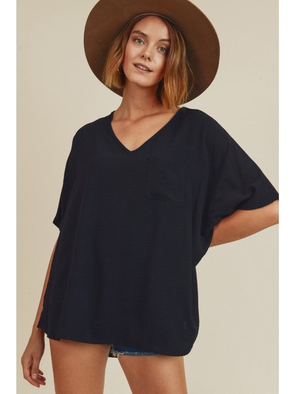 V Neck Basic - Black