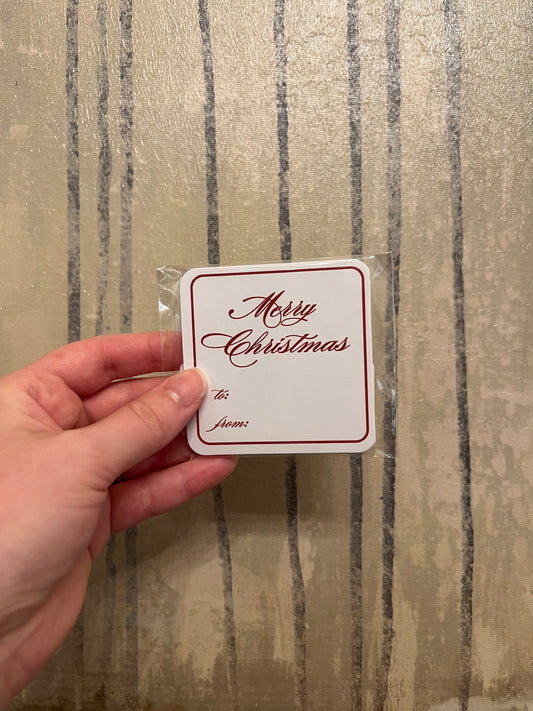 Merry Christmas Red Gift Tags