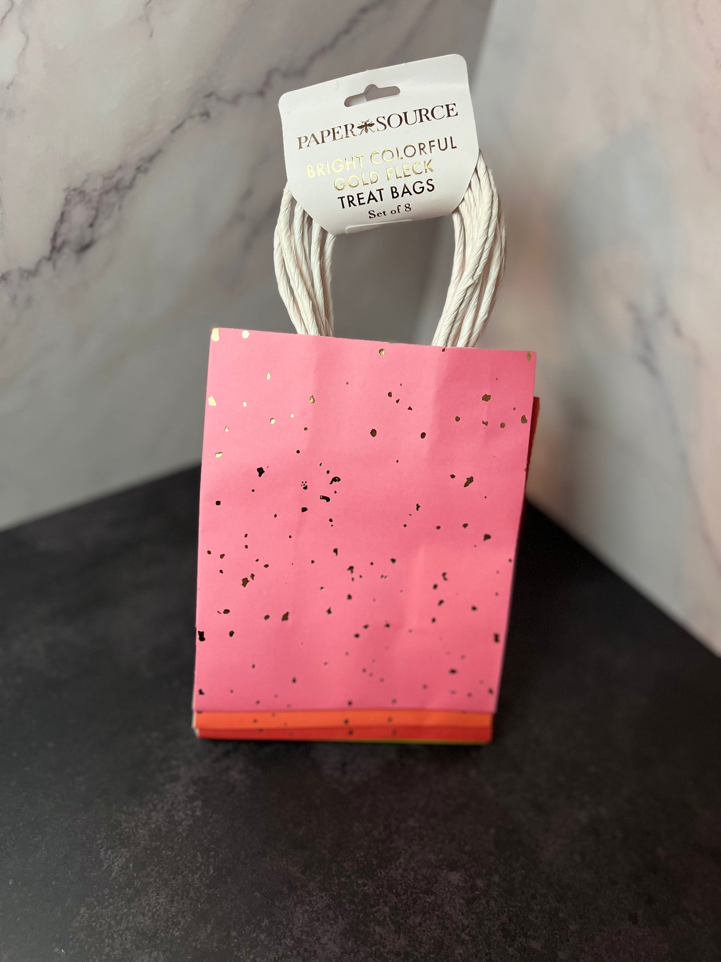 Bright, Colorful Gold Fleck Bags (Set of 8)