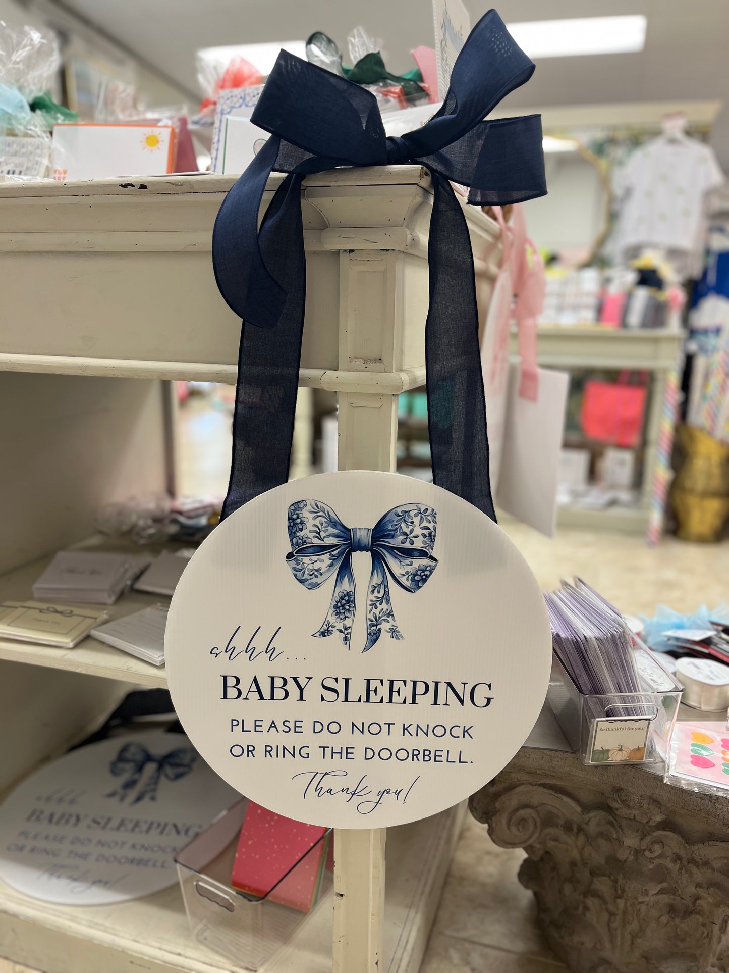 Chinoiserie New Baby Door Hanger Sign