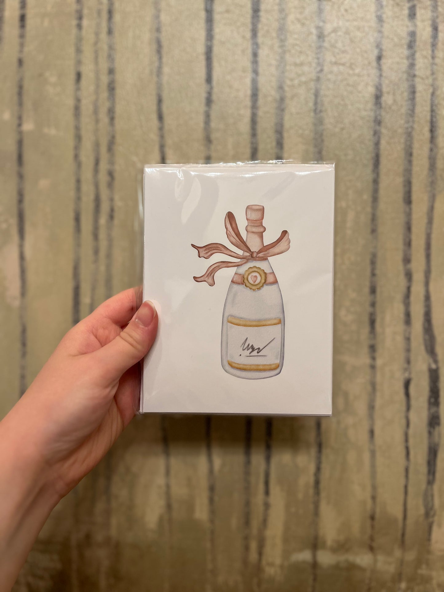 Champagne Bottle Stationery Set