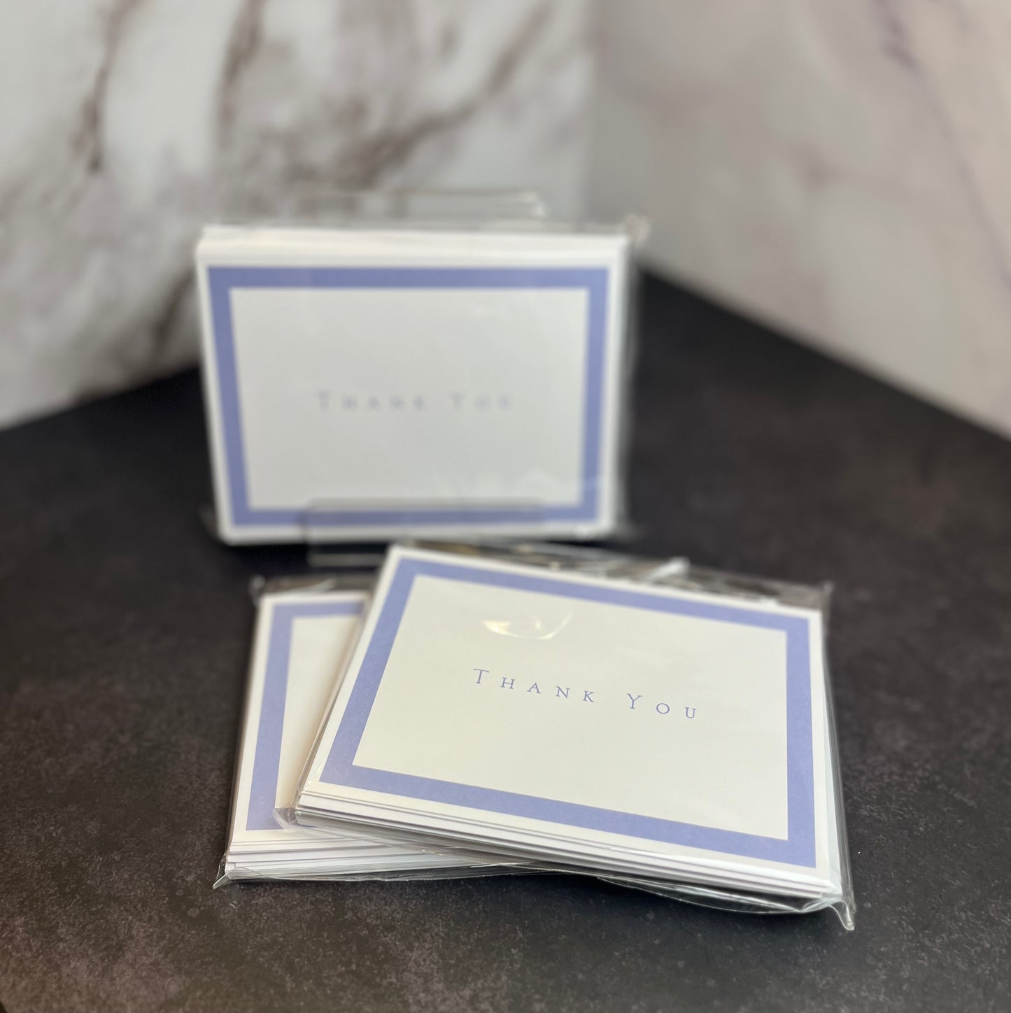 Folded, Blue Print Thank You Set