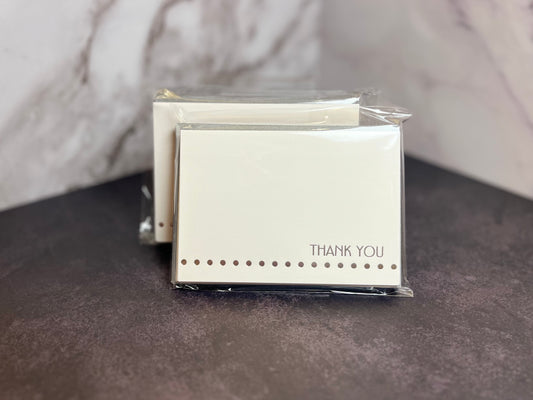 Folded, Silver Foil Thank You Note Set