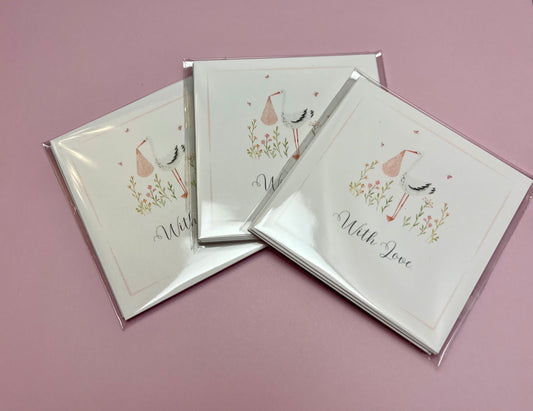 Pink Stork "With Love" Card Stock Gift Tags