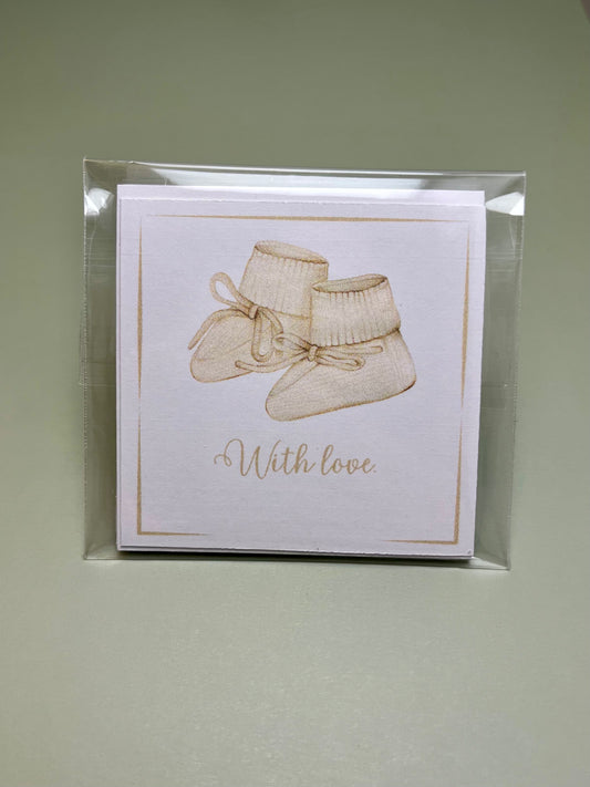 Baby Booties "With Love" Card Stock Gift Tags
