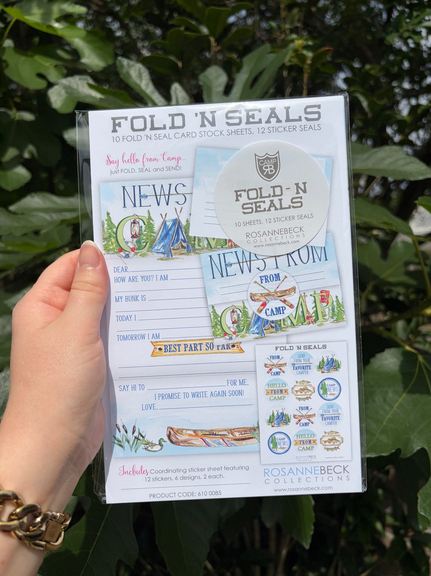 Handpainted "News From Camp" Blue Tent Fold 'N Seal