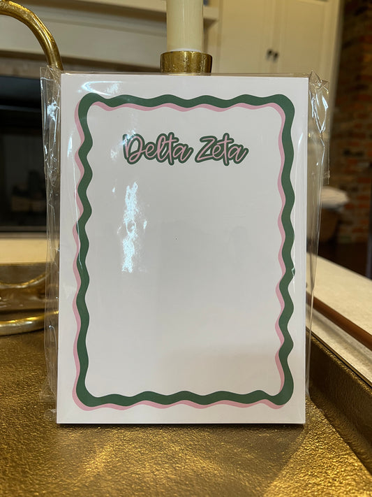 Delta Zeta Cardstock Notepad