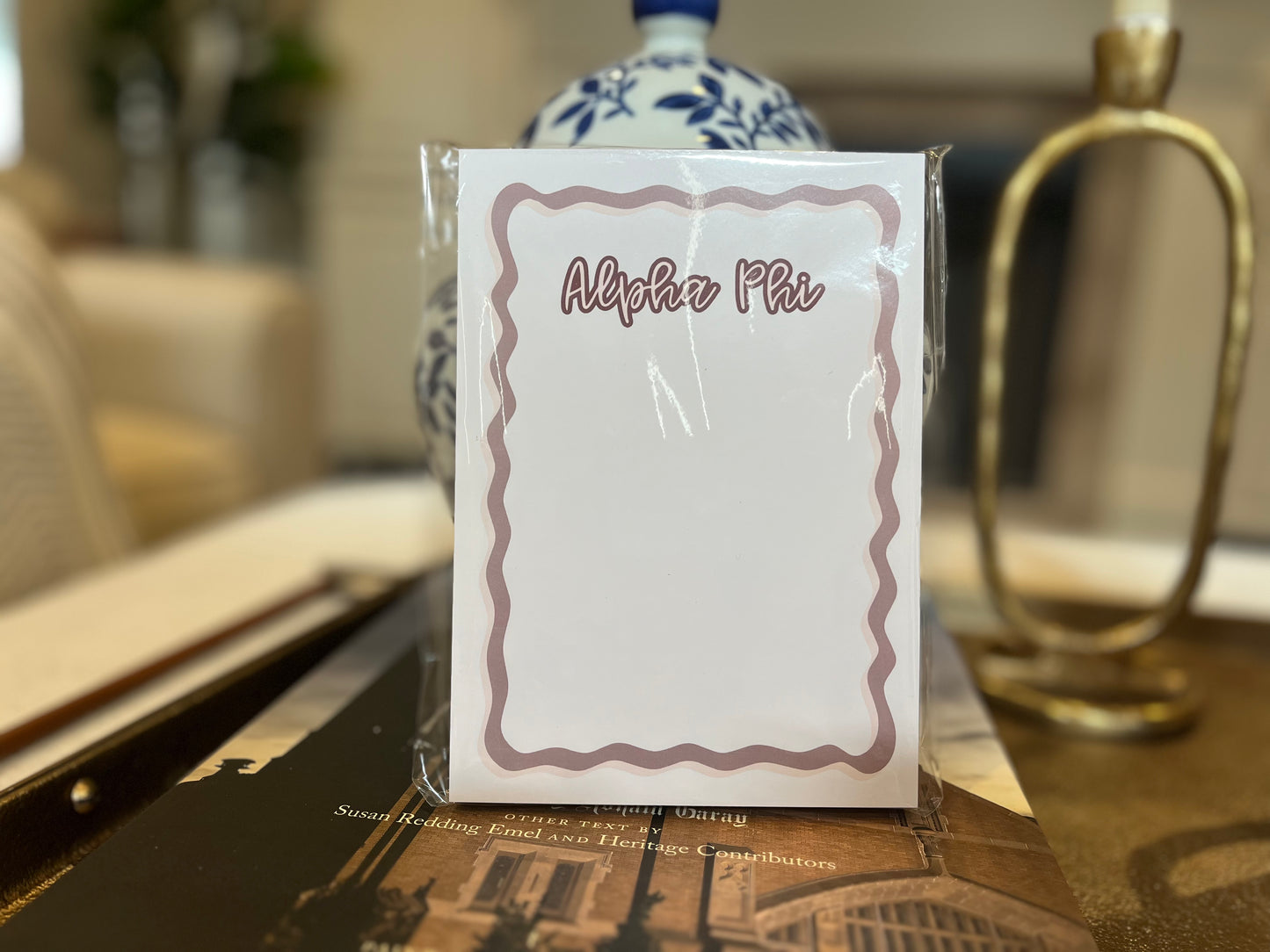 Alpha Phi Cardstock Notepad