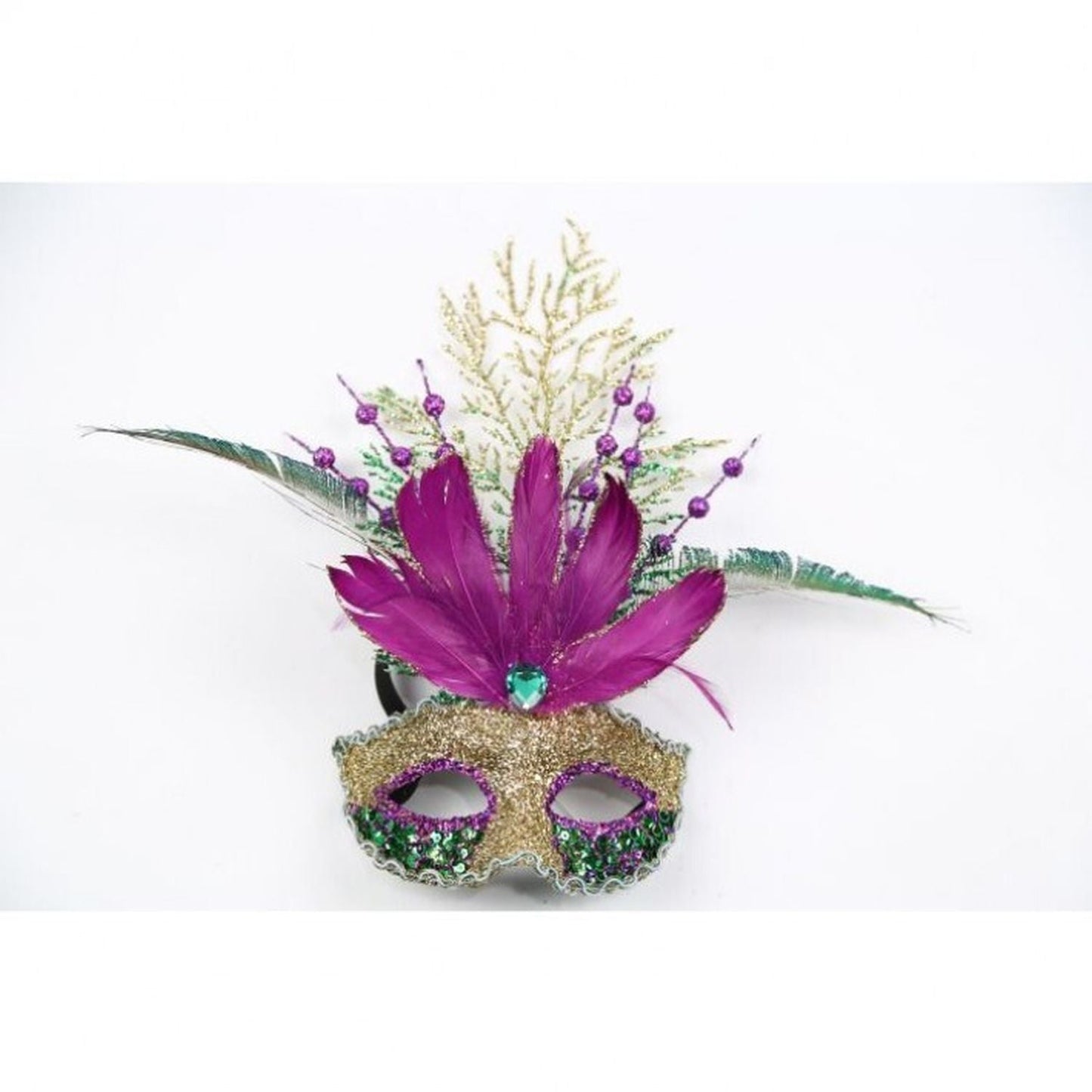Regency International 14" Glitter With Feather Mardi Gras Mask Ornament