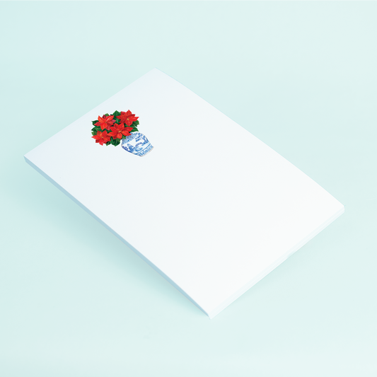 Chinoiserie Poinsettias Notepad