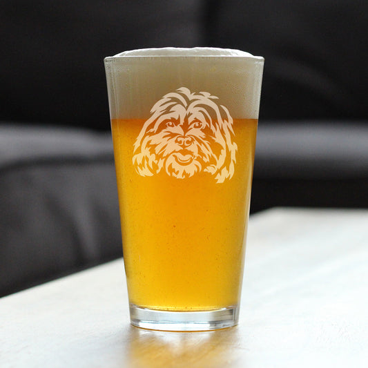 Shih Tzu Face Pint Glass for Beer - Unique Dog Themed Decor and Gifts for Moms & Dads of Shih Tzus - 16 Oz