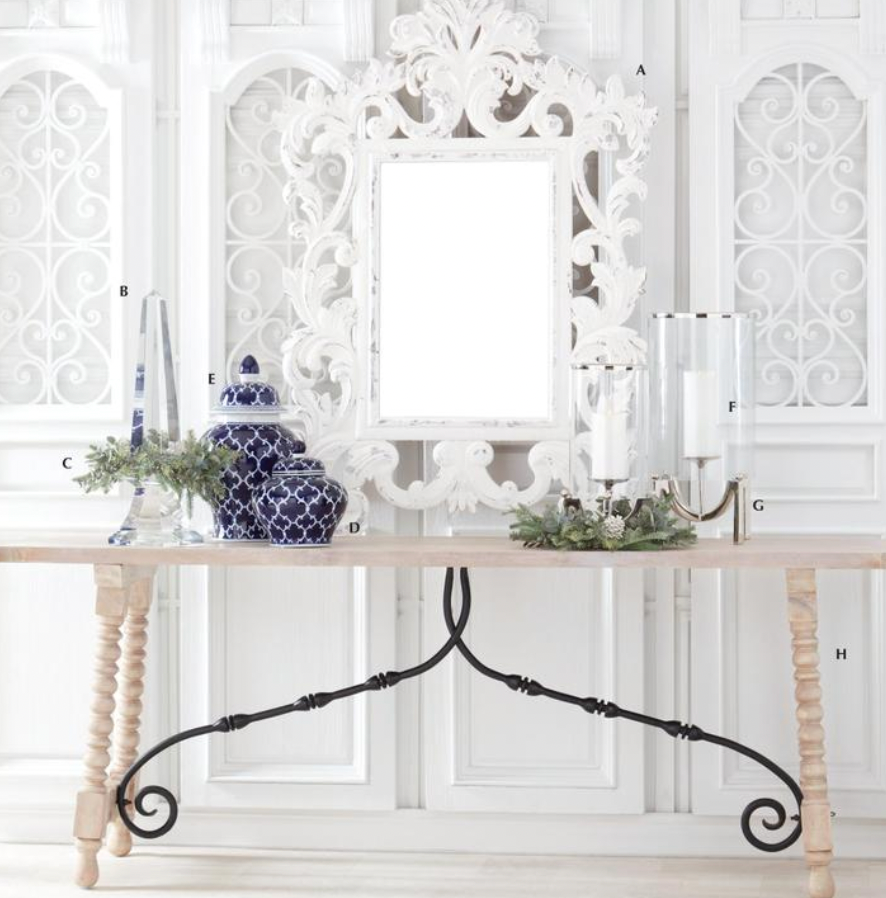 10" Blue & White Quatrefoil Lidded Ceramic Ginger Jar