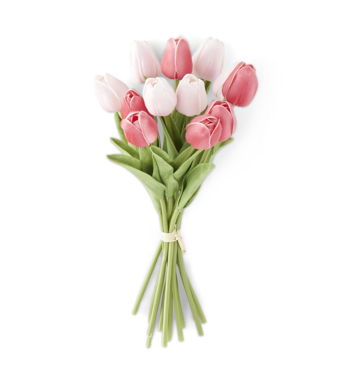 13" Pink/Rose Real Touch Mini Tulip Bundle (12 Stems)