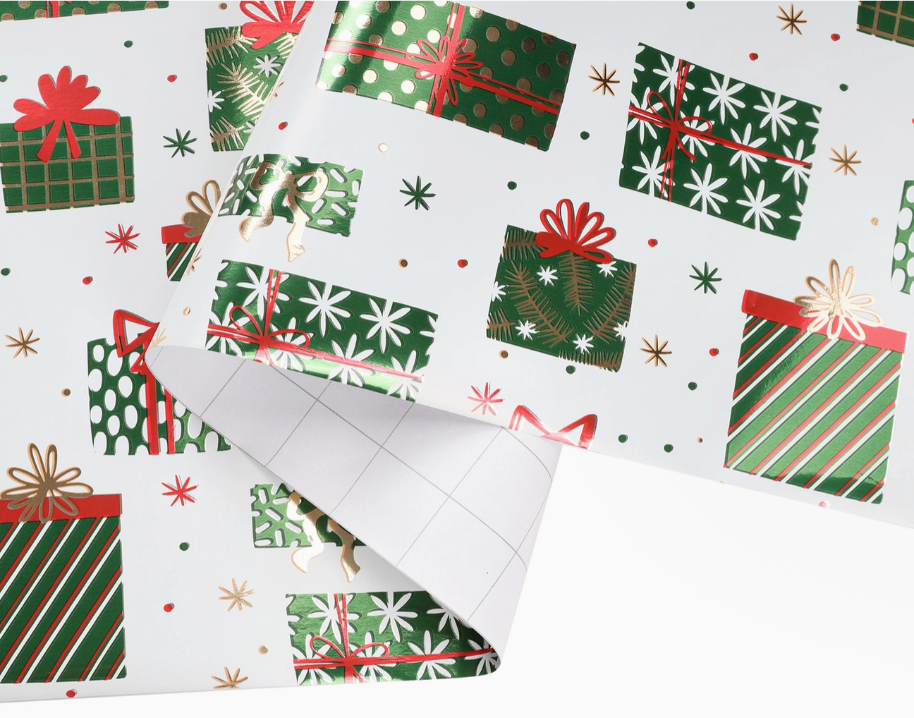 Christmas Presents and Bows Wrapping Paper Roll 30" x 10'