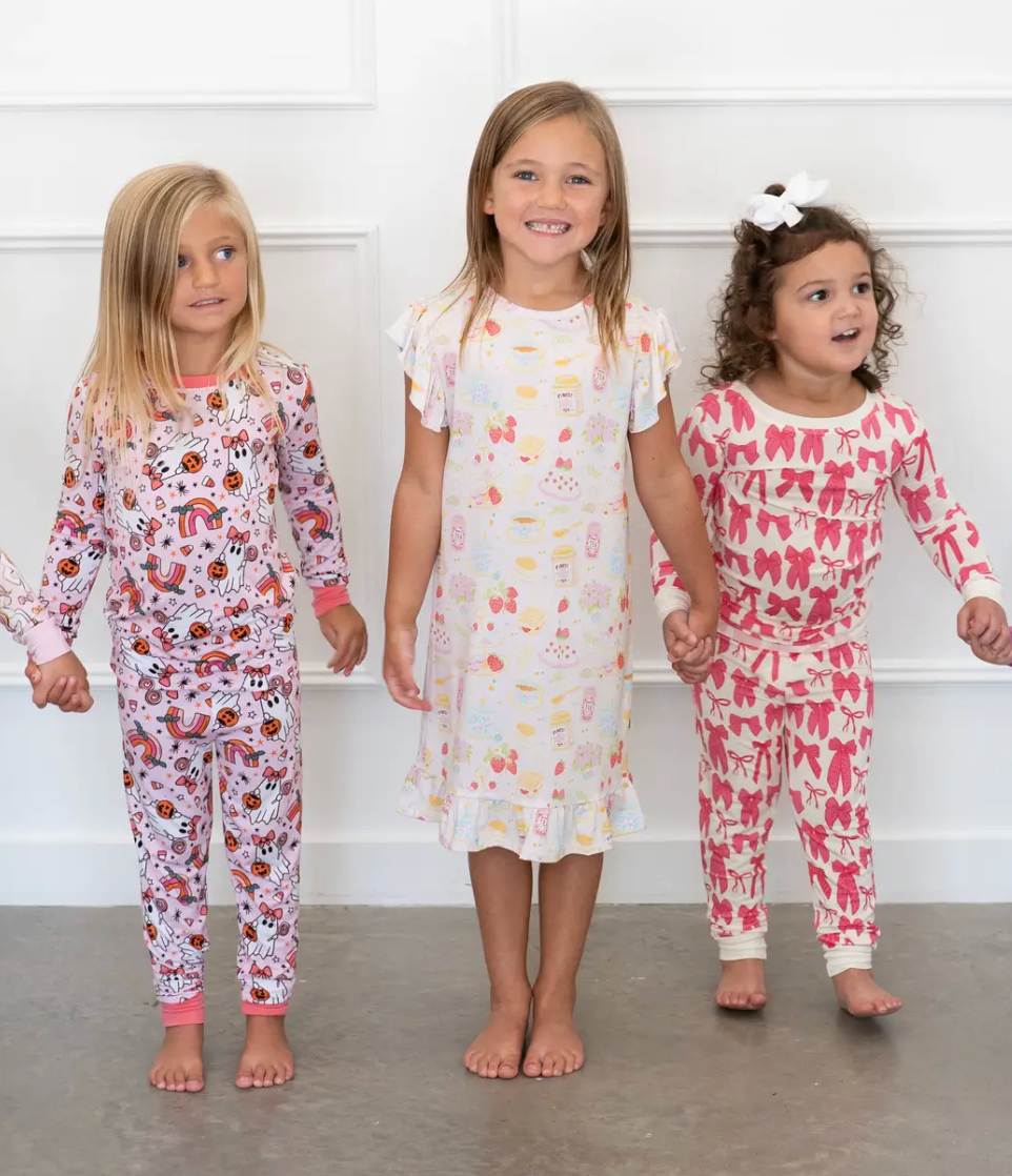 Hot Pink Bow | Two-Piece Pajama Set