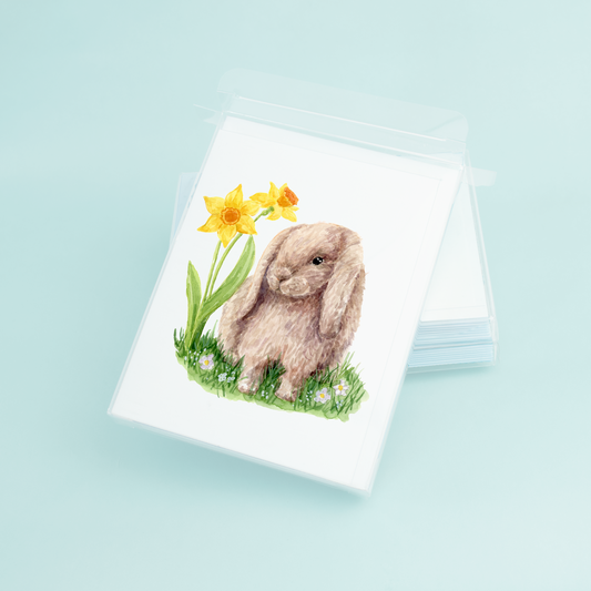 Cute Bunny with Daffodils