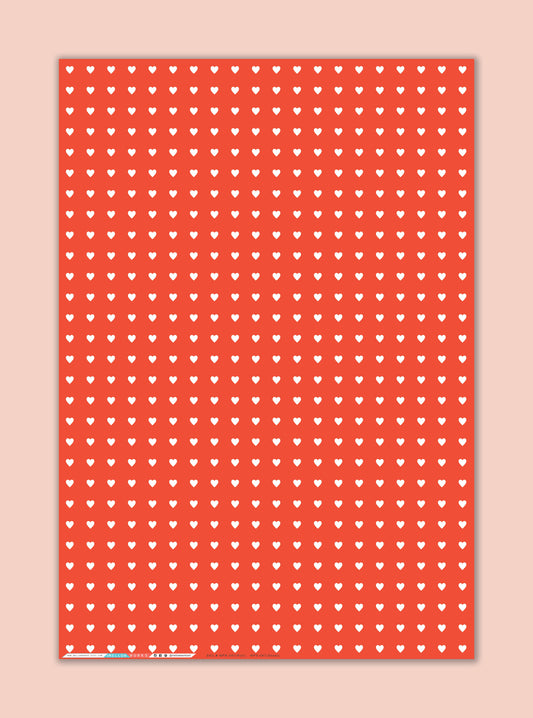 SWEET HEARTS Red Gift Wrap Sheets