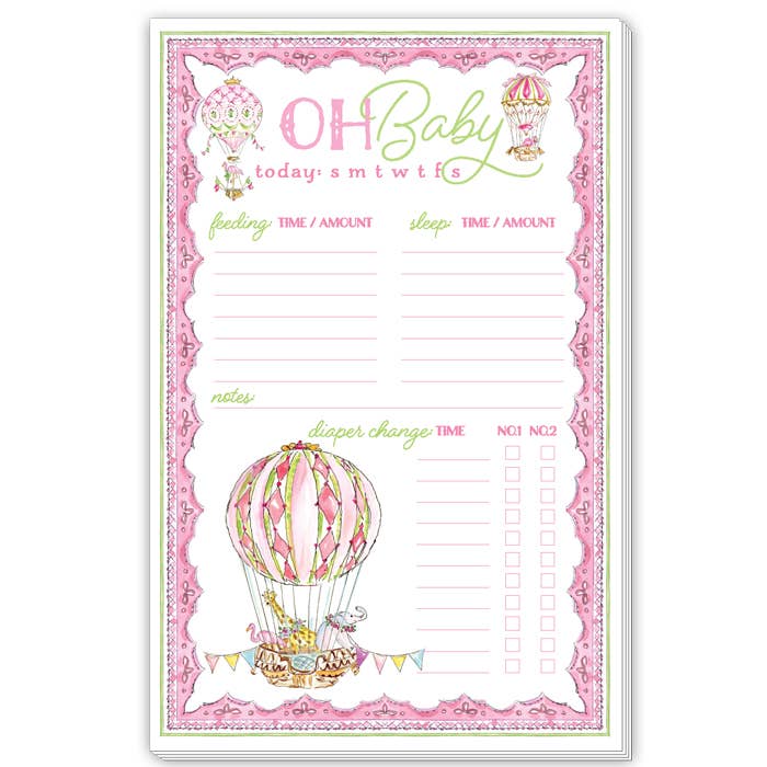 Pink, Oh Baby Large Notepad