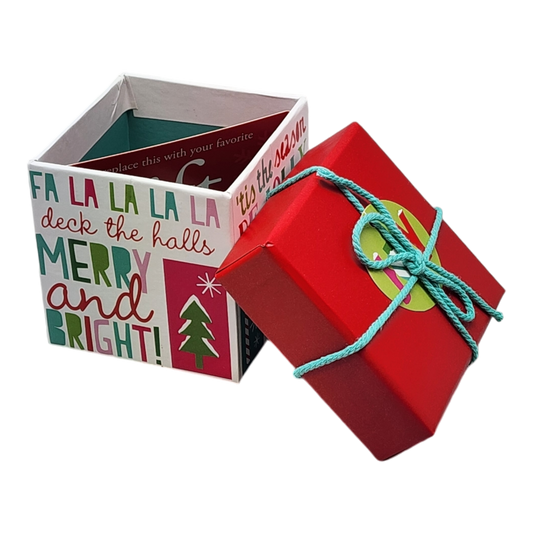 Gift Box Cube for Gift Cards - 3" x 3" - Merry and Bright