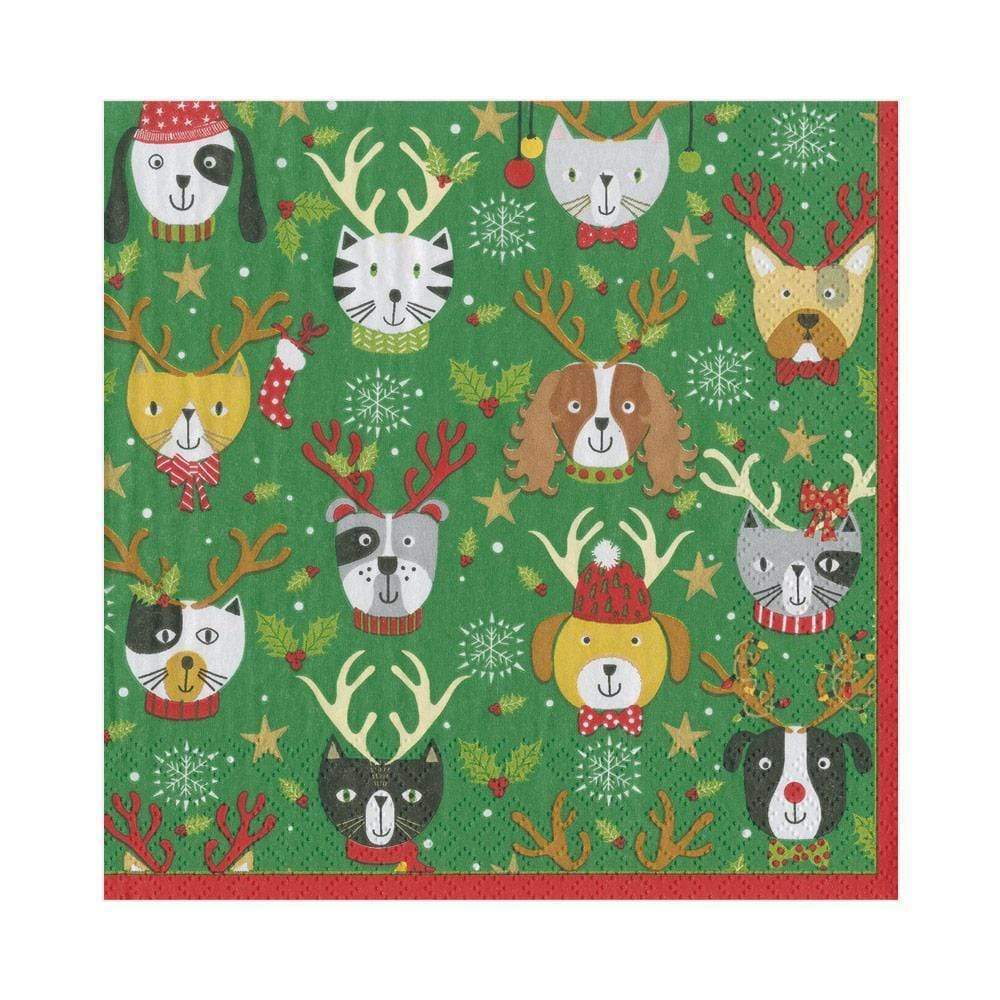 Pets in Antlers Paper Luncheon Napkins