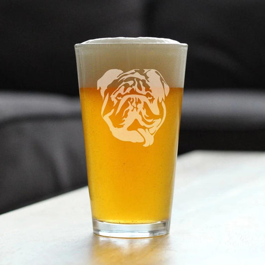 English Bulldog - Pint Glass Gifts for Beer Drinking Men & Women - Fun Unique Bulldogs Decor