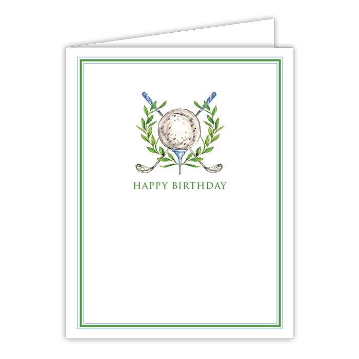 Happy Birthday Golf Ball With Clubs Greeting Card