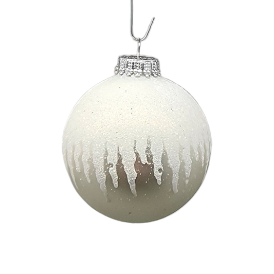 Krebs Value Glass Ball 4 pack - Icicle Drip on Silver