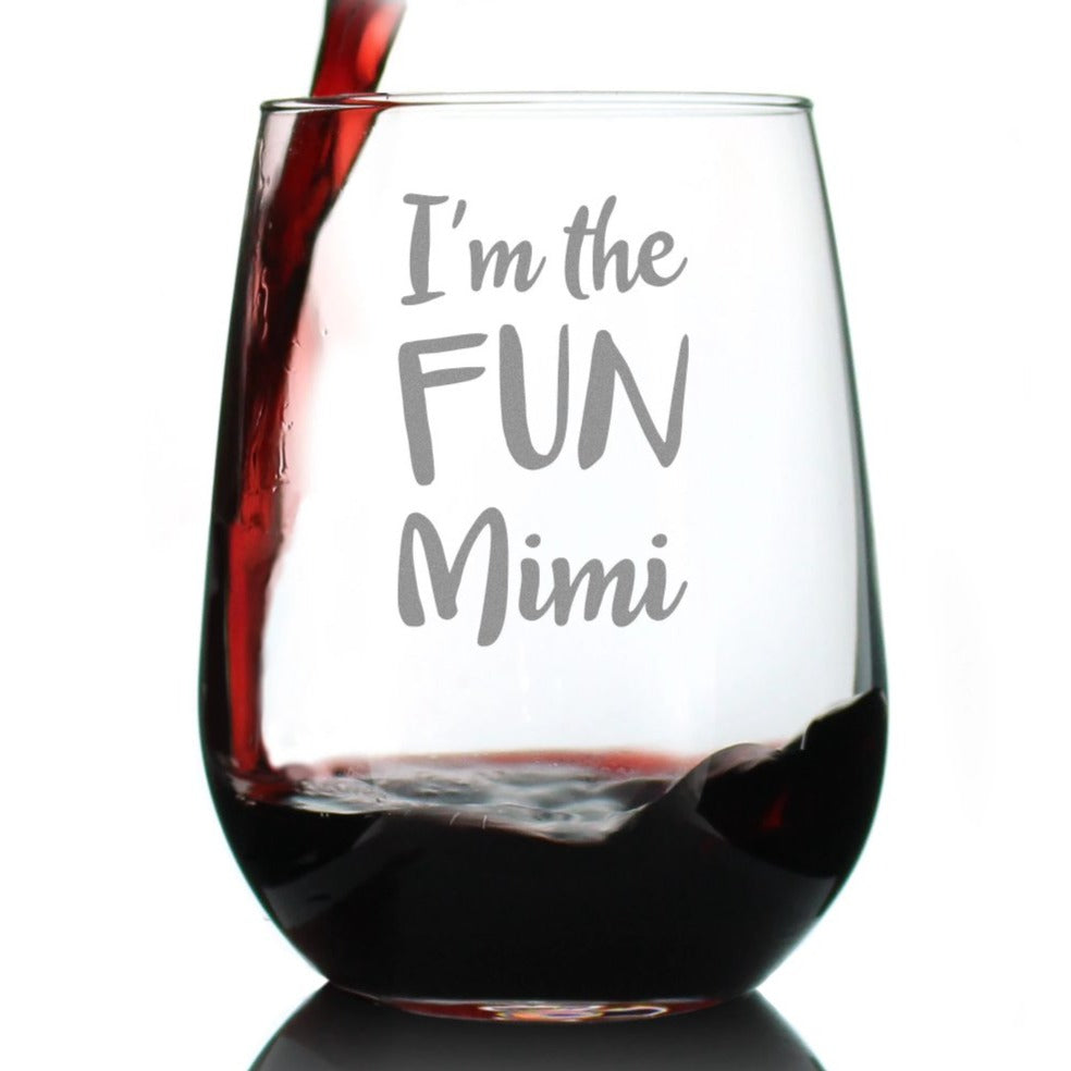 I'm the Fun Mimi - 17 Ounce Stemless Wine Glass